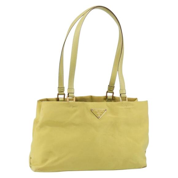 PRADA Hand Bag Nylon Yellow Gold - Picture 1 of 12